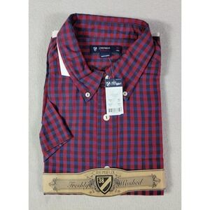 Cremieux Shirt Mens XL Purple Check Short Sleeve Button Up Casual Summer Office